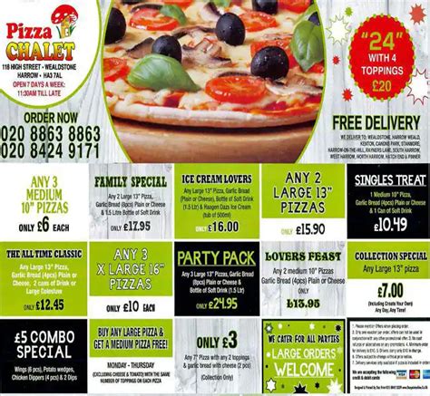 Pizza chalet - All info on Pizza Chalet in Harrow - Call to book a table. View the menu, check prices, find on the map, see photos and ratings. Log In English Español Русский Ladin, lingua / / Harrow, England / Pizza Chalet, 118 High St ...